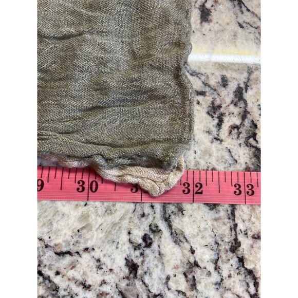 Womens Rectangle Scarf Colorblock Lightweight Crinkled Green Blue Beige Spring - Picture 4 of 6